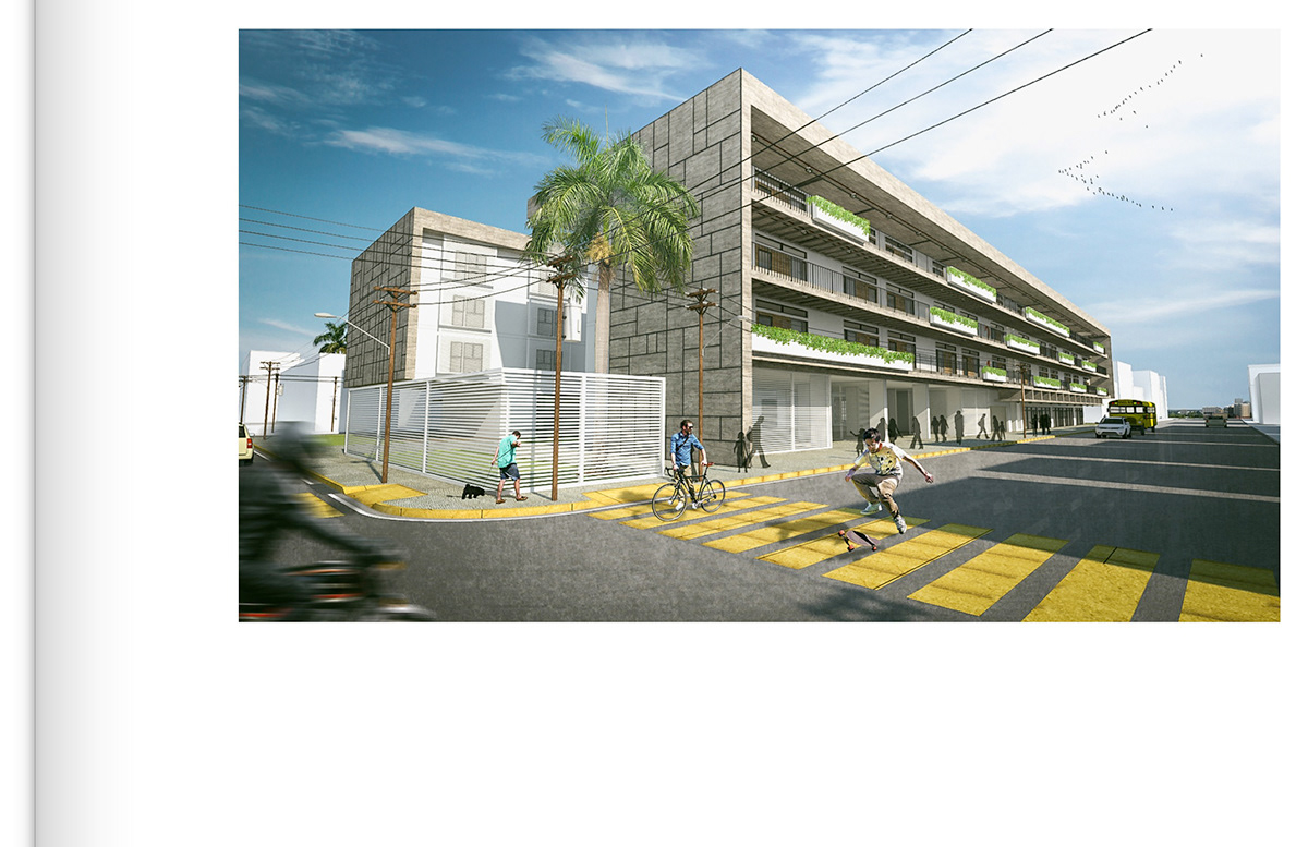 panama Colon housing social Project student CG Render vray rendering Tropical Tropical Design
