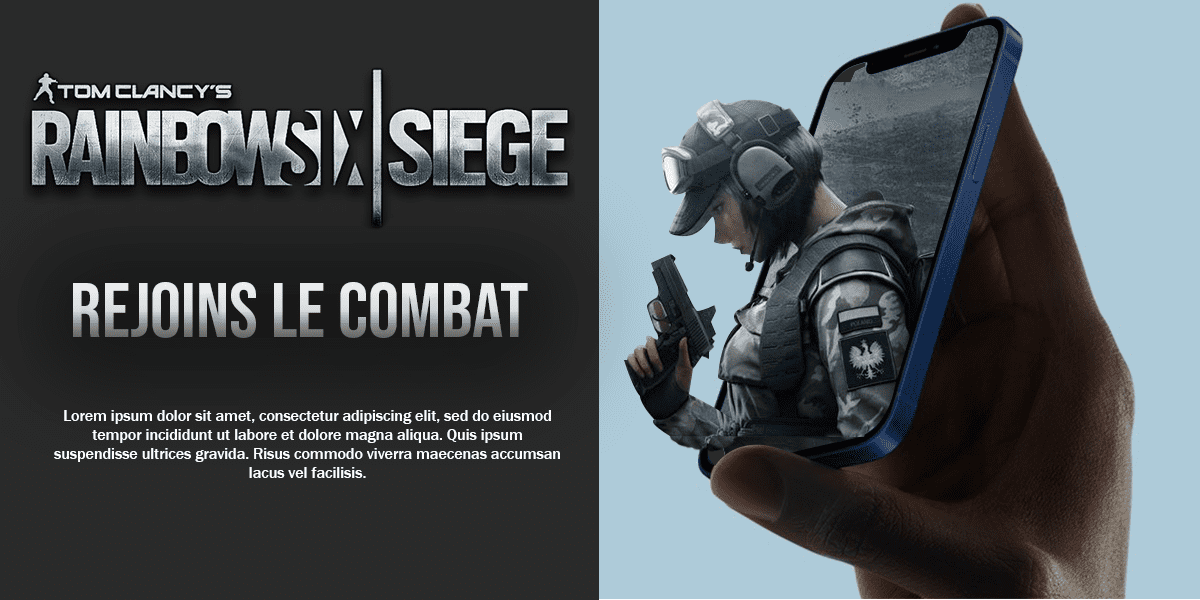 Advertising  banner game Gaming mobile Rainbow Six Siege