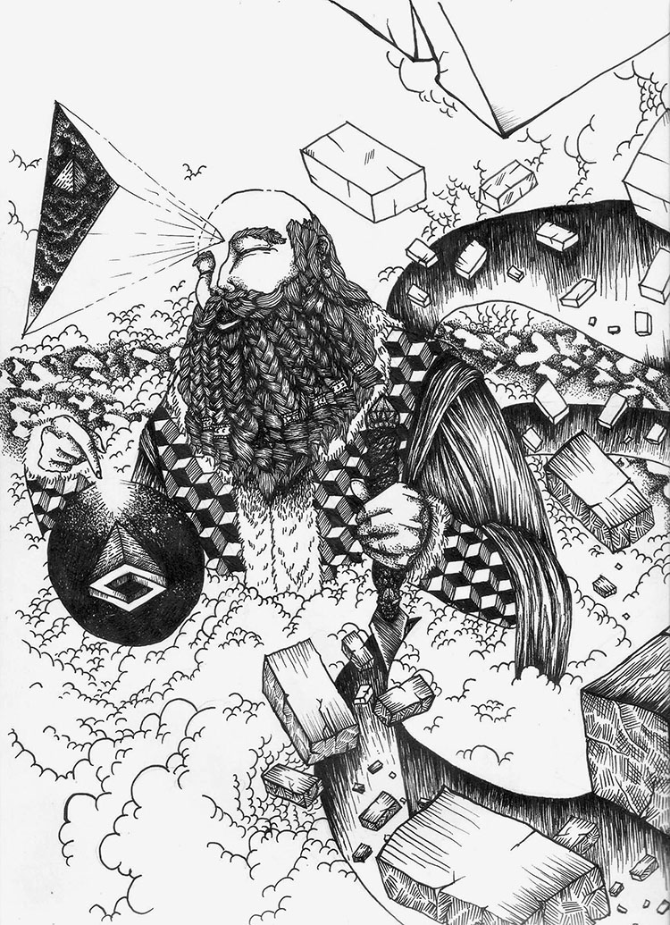 Collection Compilation black and white visionary surrealism pen and ink brush and ink