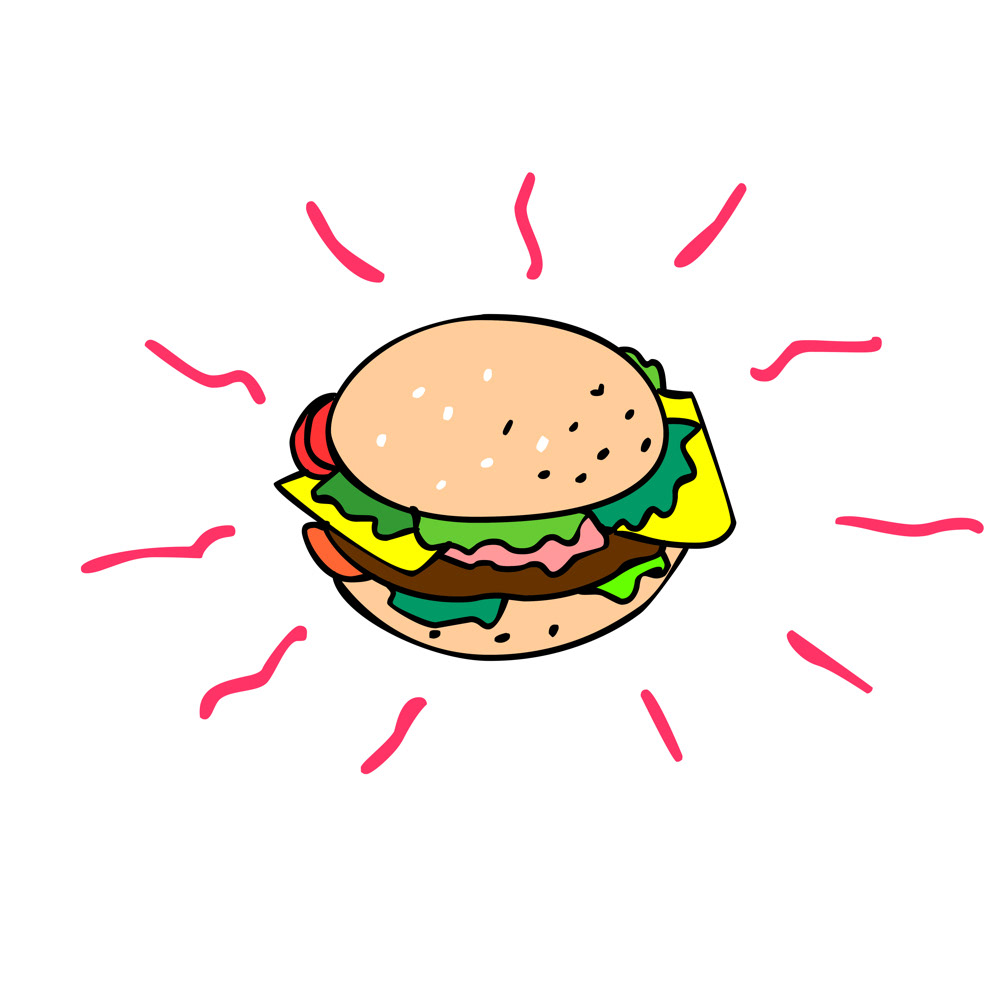Cheeseburger Cartoon Drawing on Behance