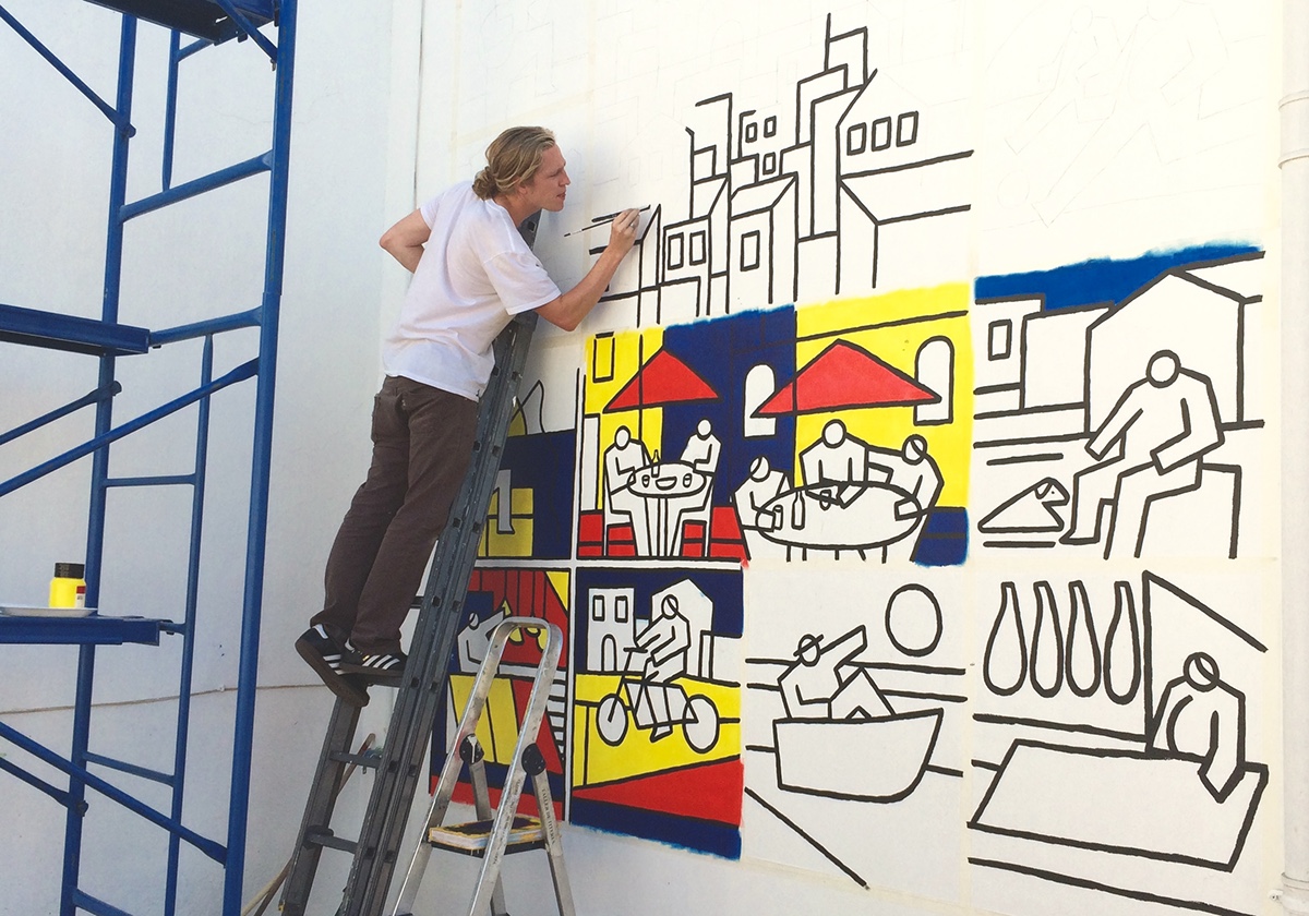 simon cooper cádiz spain linea de costa Mural diseño españa gaditano artist in residence Shaktaya andalucia