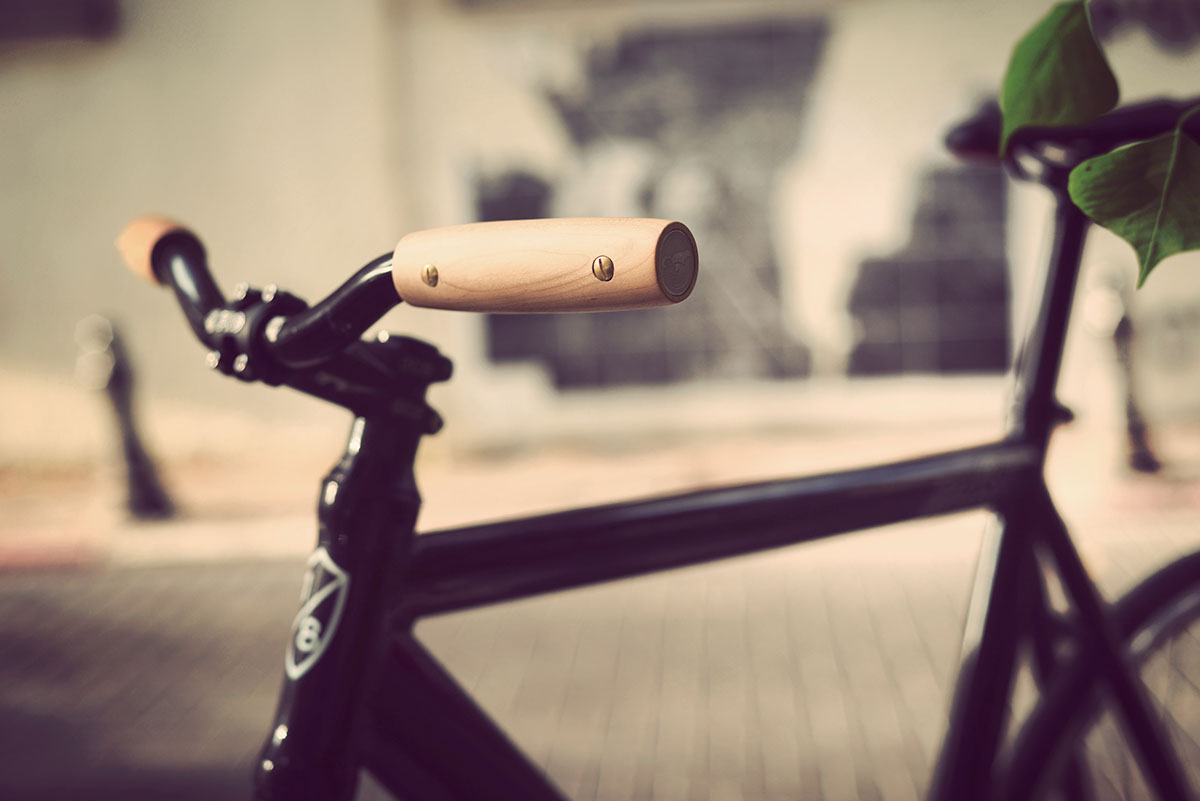 wood Bicycle SS brass insert aluminium highend Bike Grips Kickstarter