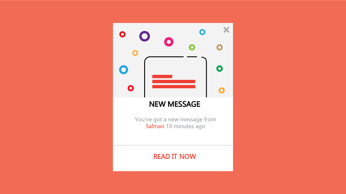 message UI ilustrator concept design notifcation ux