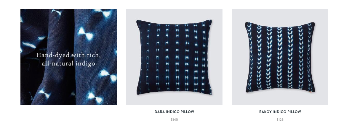 mali mudcloth Indigo textile design  industrial design  product design  The Citizenry fair trade pillows home decor