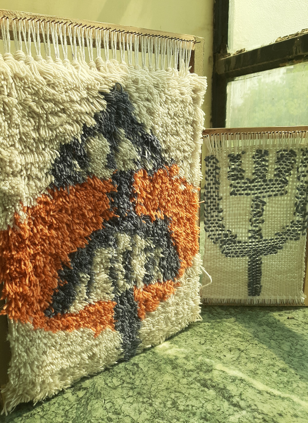 handloom knotting Rug textile textile design  Woven