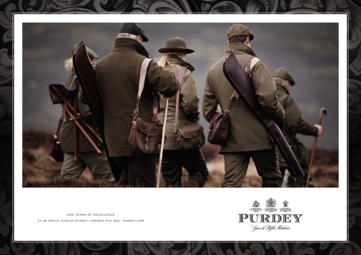 Purdey  gun   MODEL  clothes  shooting