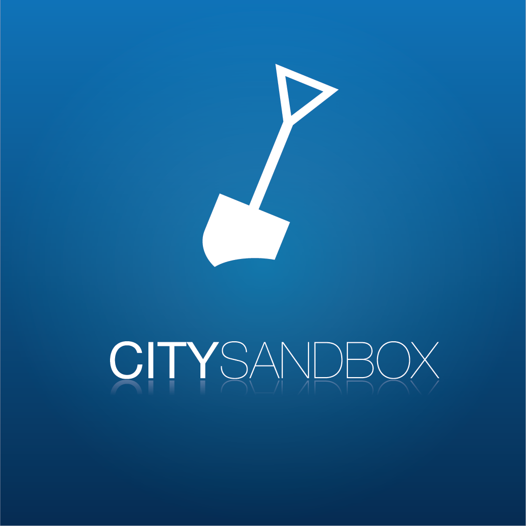 logo design graphic blue shovel city sandbox social app apps reflect reflection reflected