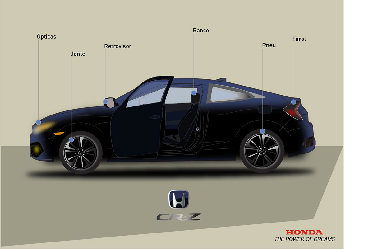 #ipca #vector illustration cartaz Desenho Computacional ESD IPCA Honda Vectorial