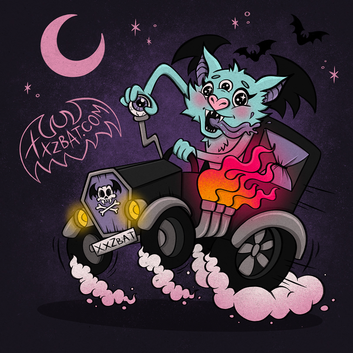cartoon creepy digital illustration Ed Roth Halloween horror lowbrow monster weird