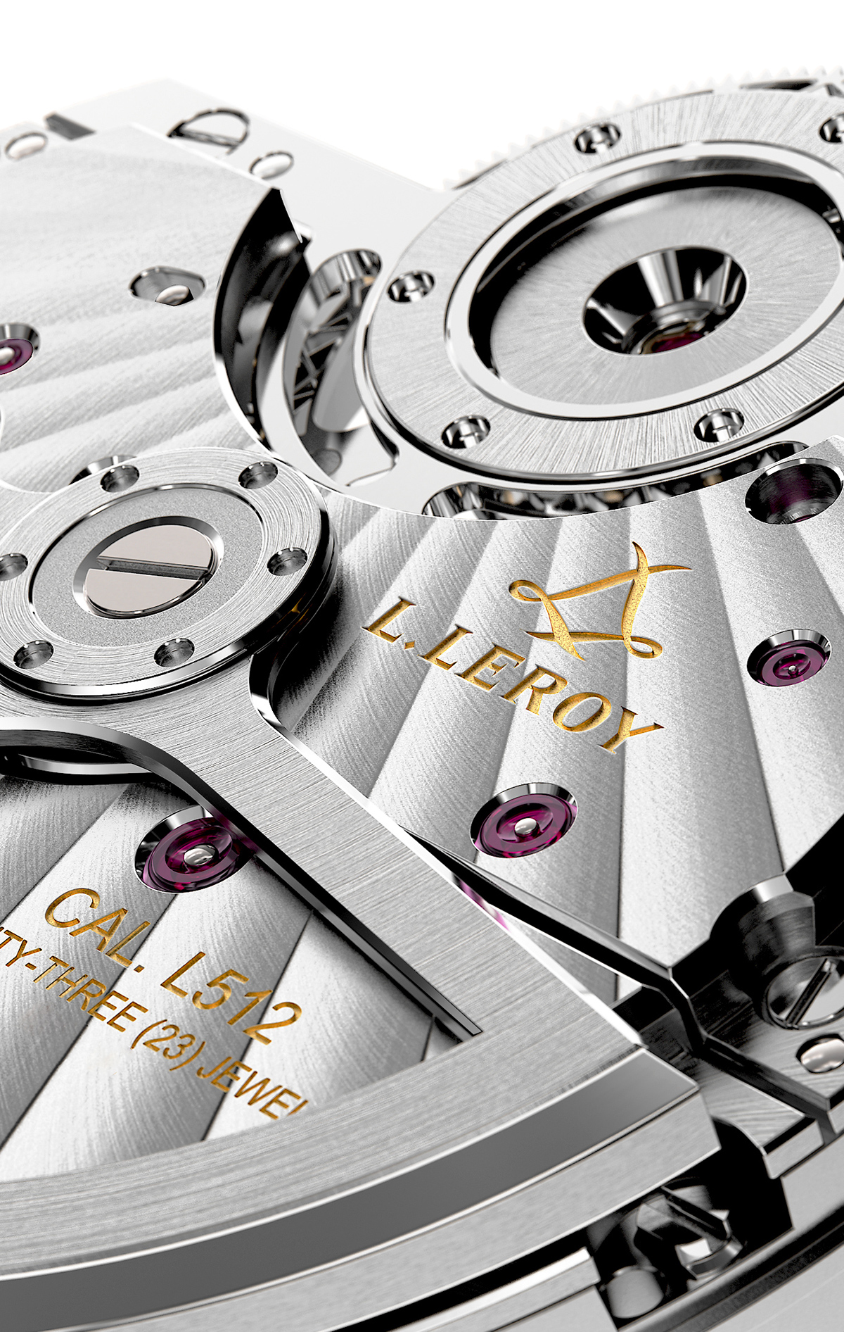 3D rendering photorealism leroy movement horology mechanism watch luxury texturing Watches montre automatic