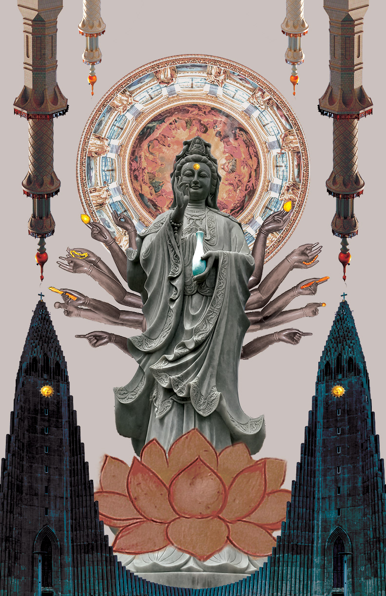buddhism Christianity collage collage art culture Digital Art  phylosophy religion surrealism symmetrical