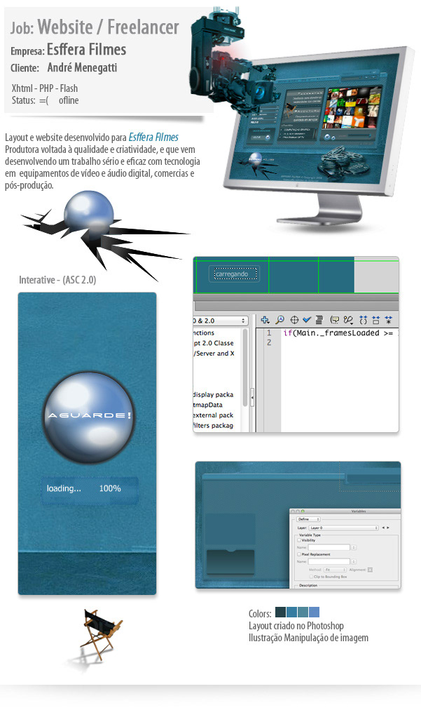 Mockup Website webdesigner WebDesing criação art site andre sobral concept developer programmer Esffera Filmes