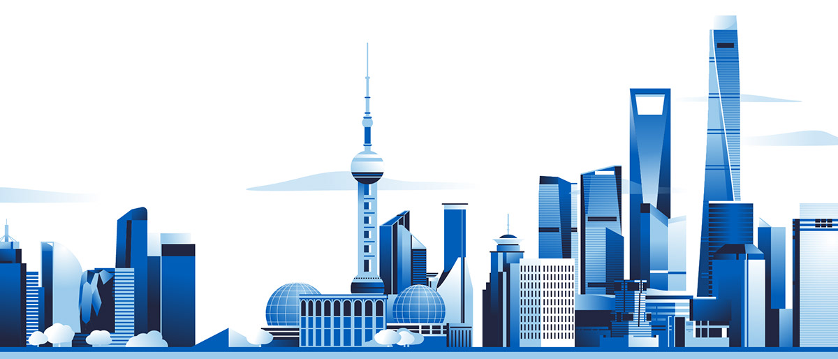 ILLUSTRATION  city blue colour vector skyline coporate grain texture shading