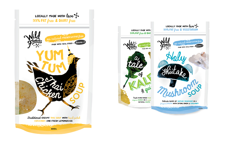 Wild Foodies Soup Food Packaging FMCG hand made delicious hand drawn