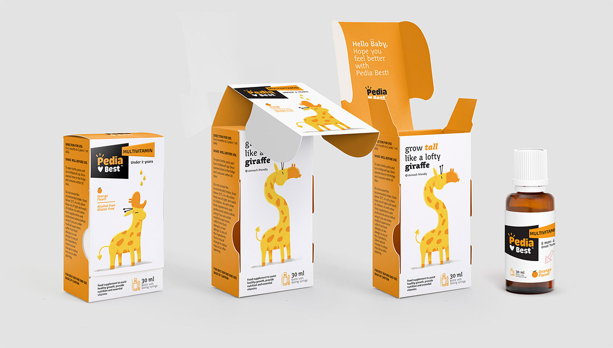 Deeez.co ILLUSTRATION  medicine Packaging packaging design pediabest Procreate social media supplements visual identity