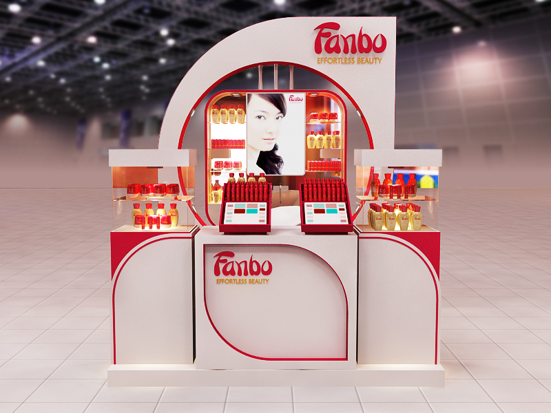 booth Exhibition  Exhibition Booth fanbo cosmetics Cosmetic pink White