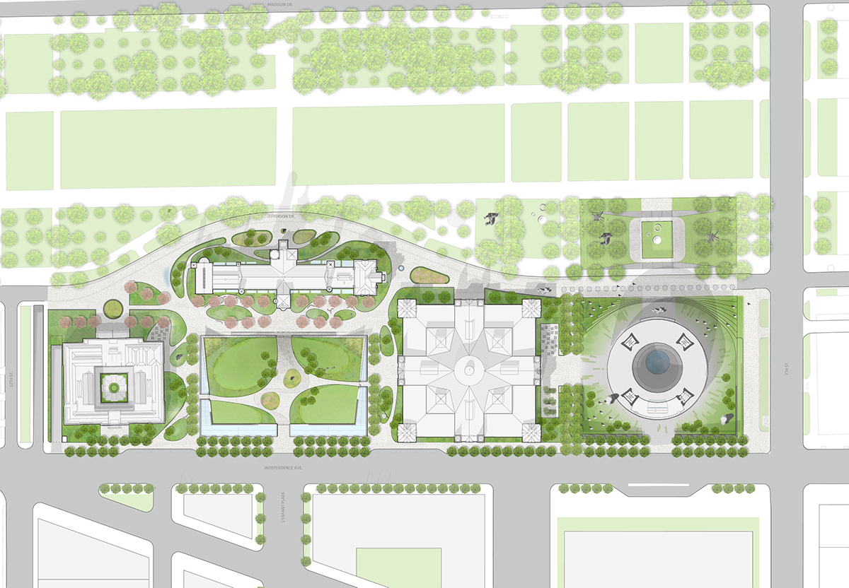 Landscape Masterplan smithsonian washington dc Open Space gardens south mall Landscape Architecture 