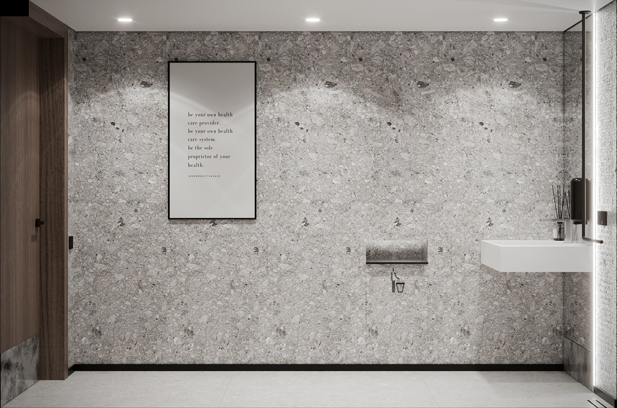 3ds max Render visualization modern interior design  disabled wc