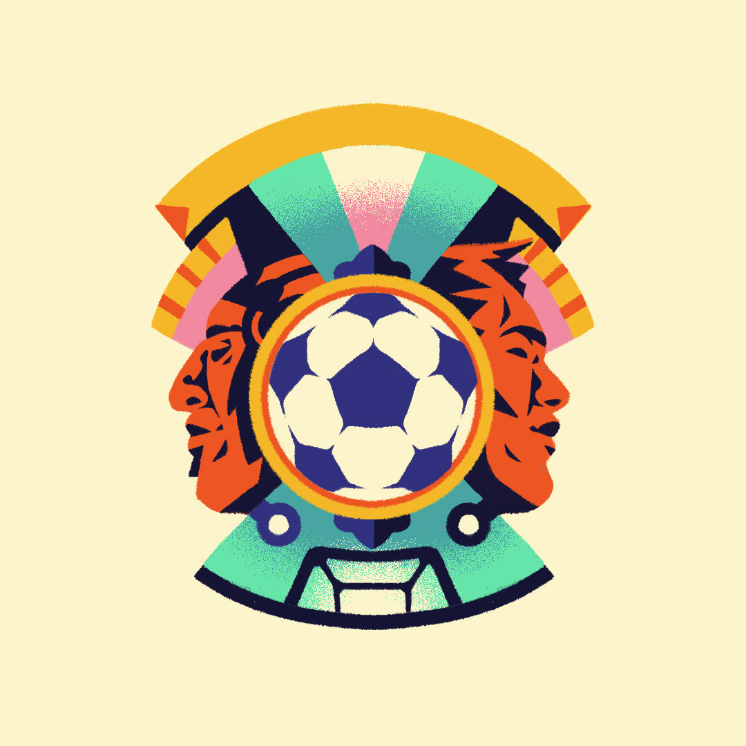 codex deporte Futbol glifos ILLUSTRATION  ilustracion logos mexico soccer sport