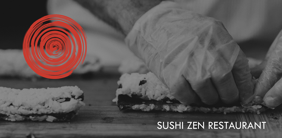 brand Sushi logo identification case red White branding  presentation adobe