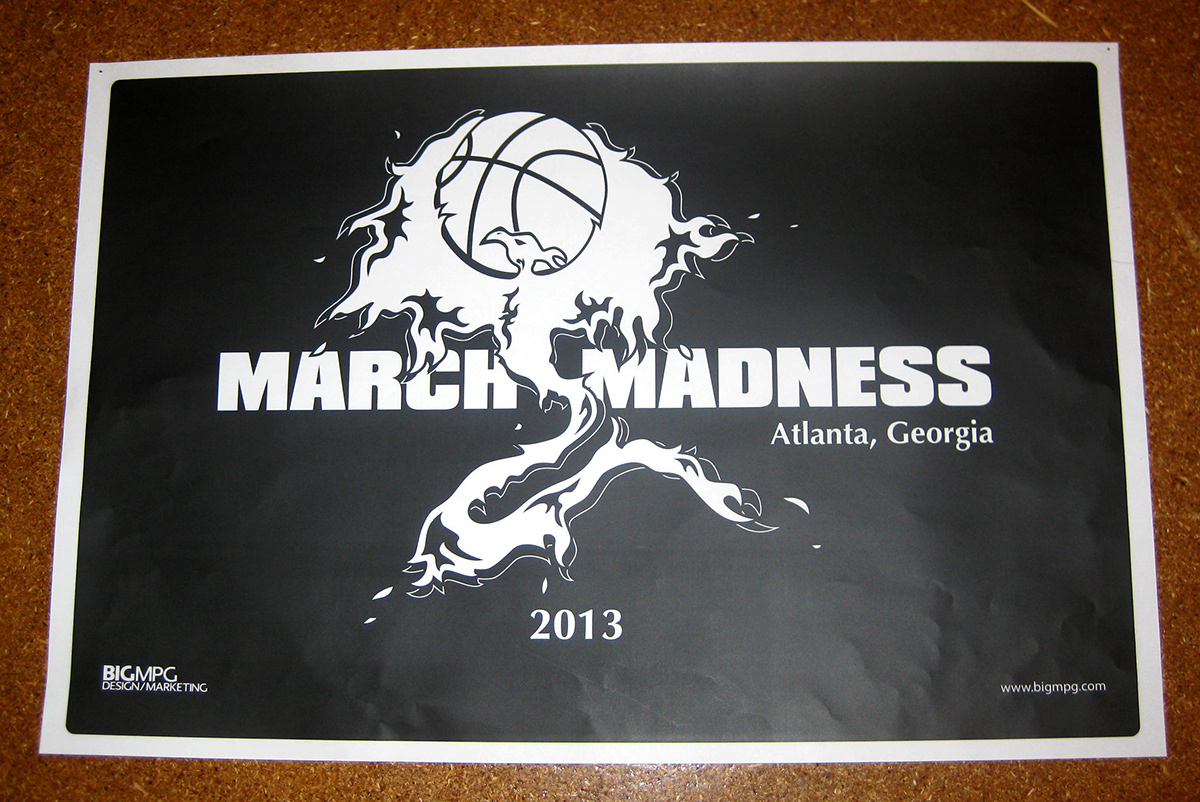 march madness BRACKET basketball pheonix atlanta Georgia black and white bird fire march madness College Basketball sports