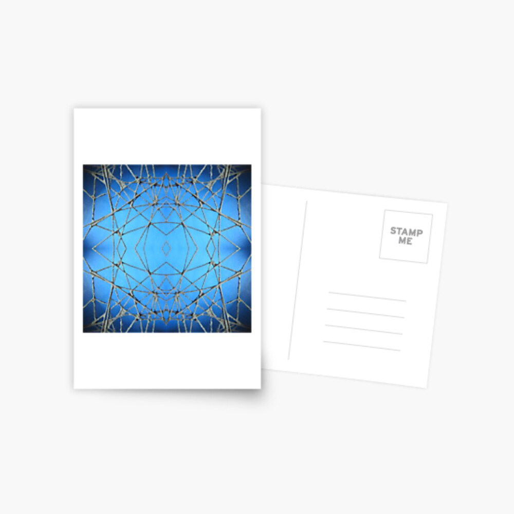 gris attrape rêve capteur de rêve symetrie toile d'araignée imprimé Mandala abstract bleu Fils