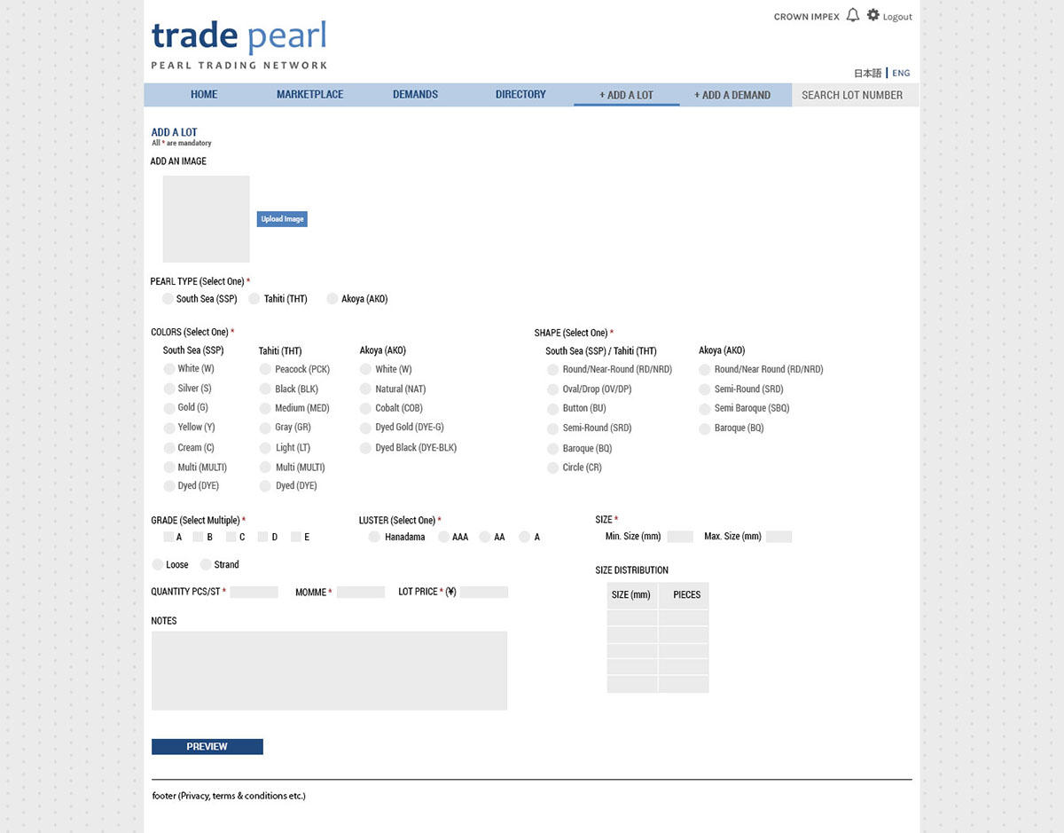 Web trading Website we network pearl japan India