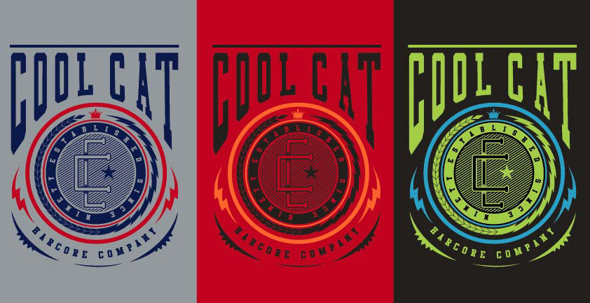 Cool Cat t-shirt vectors Clothing Label