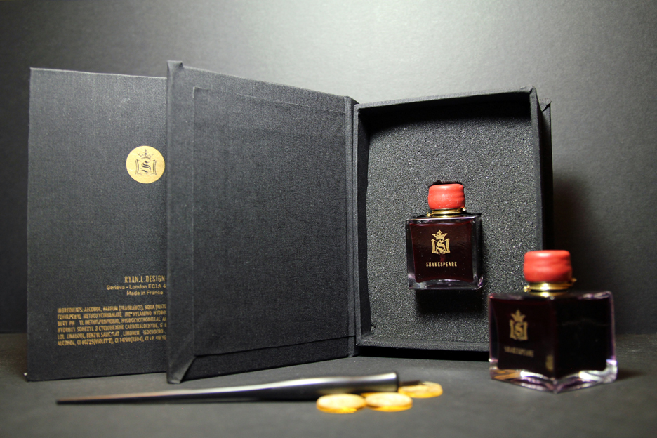 school cologne black shakespeare paper book old royal Noble perfume package