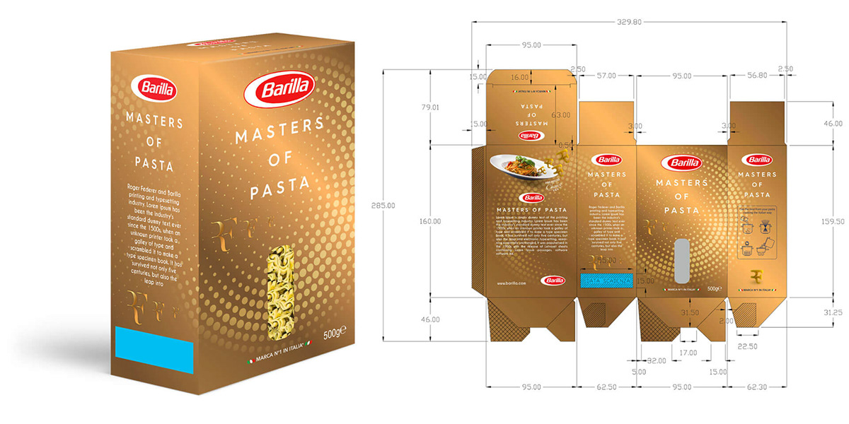 Masters of Pasta barilla roger federer limited edition special edition pasta influencers journalists Barilla’s mission Commitment packaging design