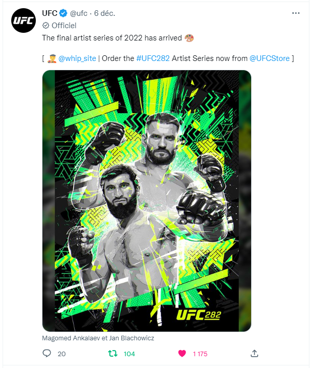 Twitter post by the official UFC account