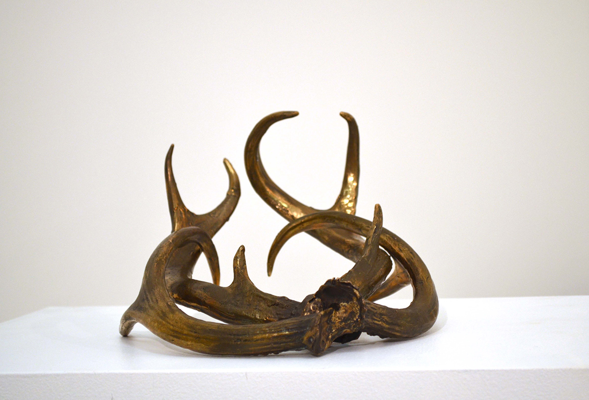 william lenard sculpture bronze casting deer antlers  crown