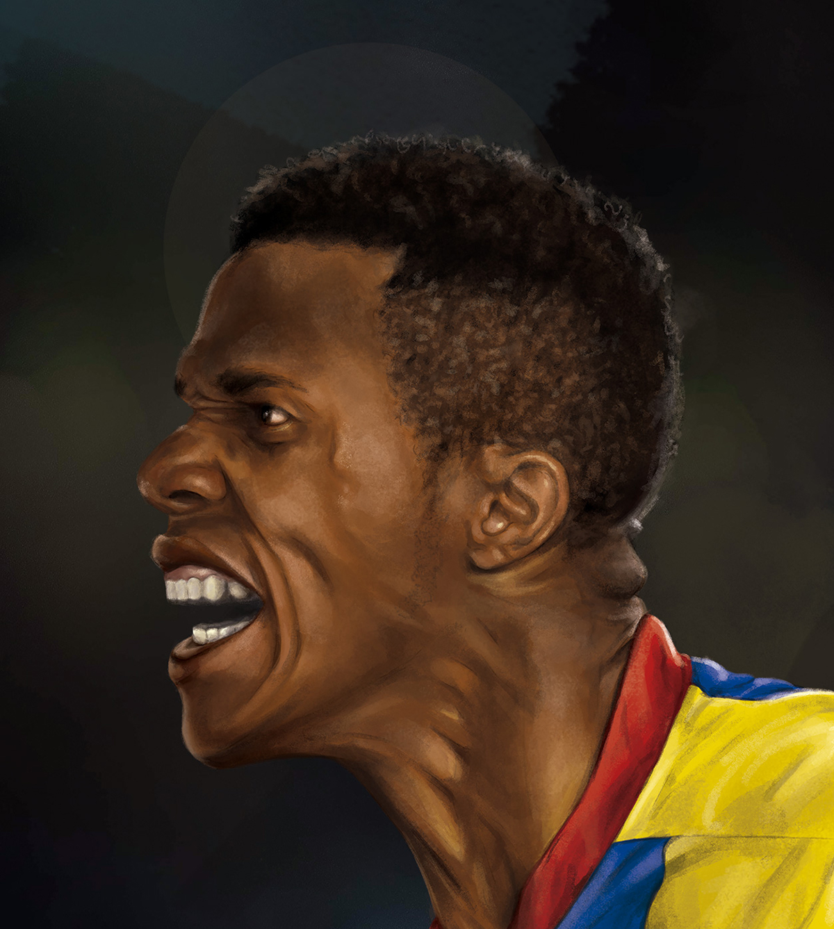 wilfried zaha  football Futbol player portrait +Illustration+ +Drawing+ London UK england