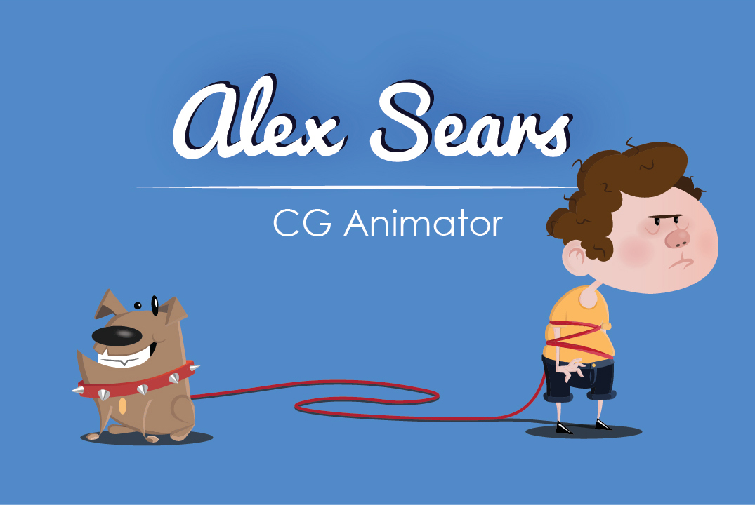 Illustrator boy dog design business card
