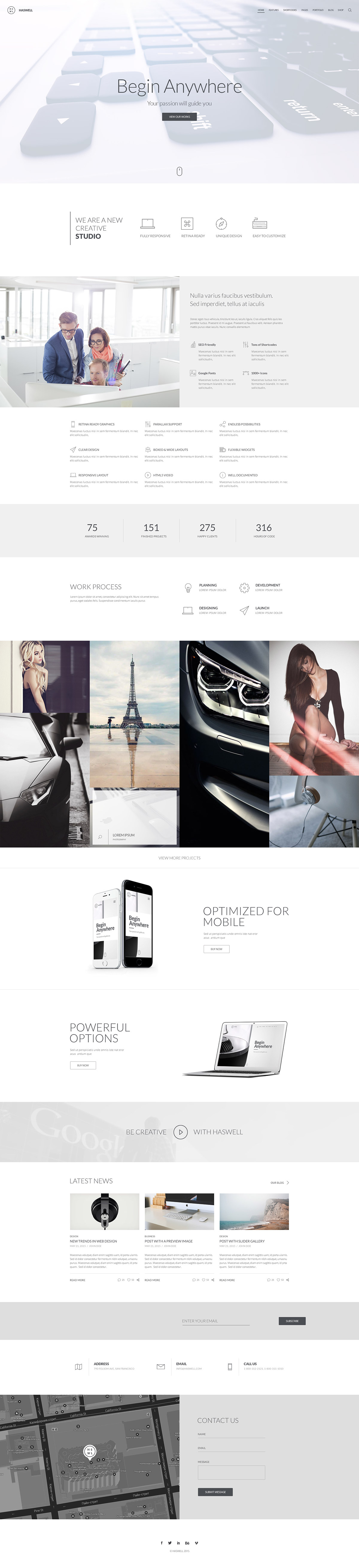 agency Blog business clean creative Ecommerce elegant material minimal modern Multipurpose onepage portfolio shop store