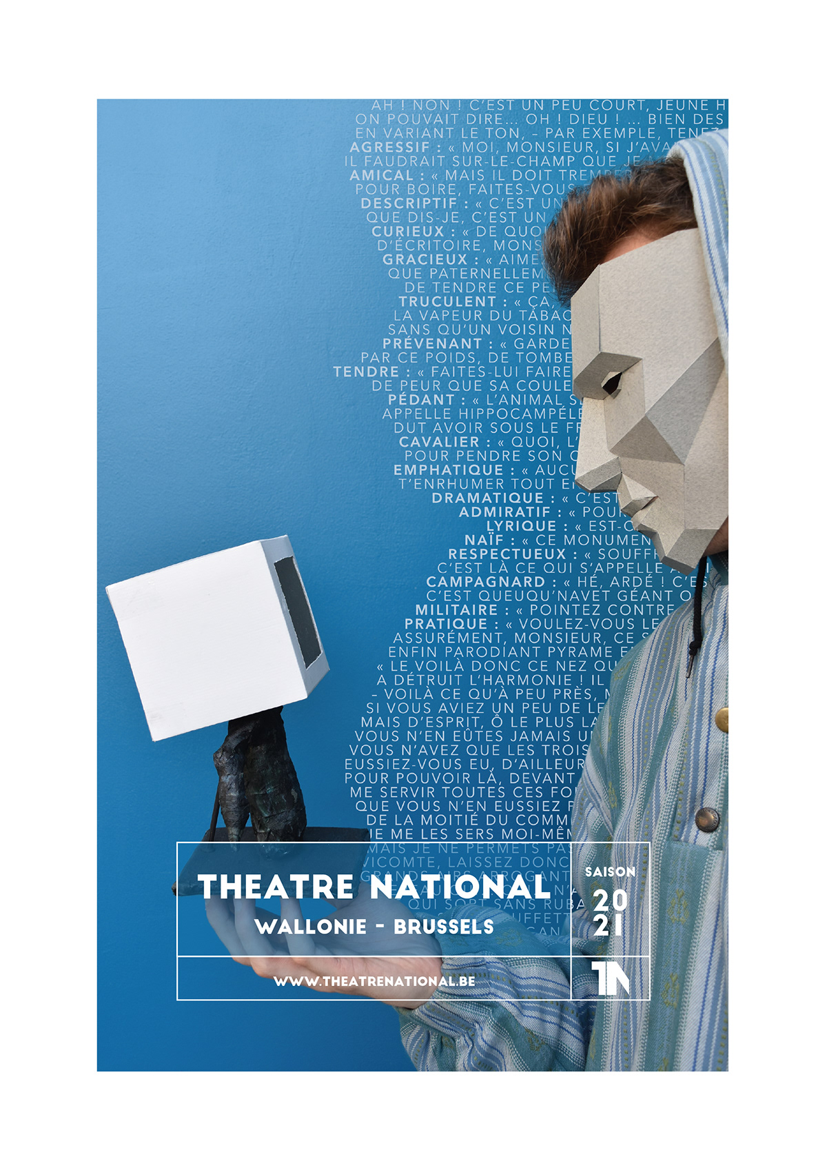 poster theater  photoshop Illustrator affiche Wallonie paper mask