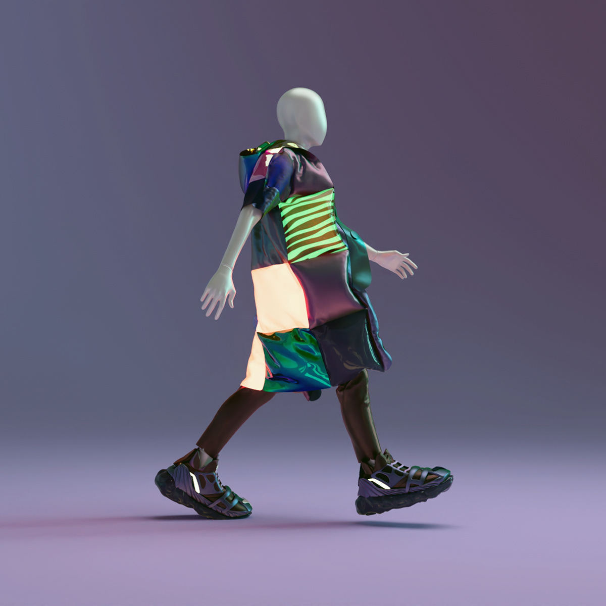 Clothing Cyberpunk Fashion  future futuristic glowing metaverse runway sneakers Style