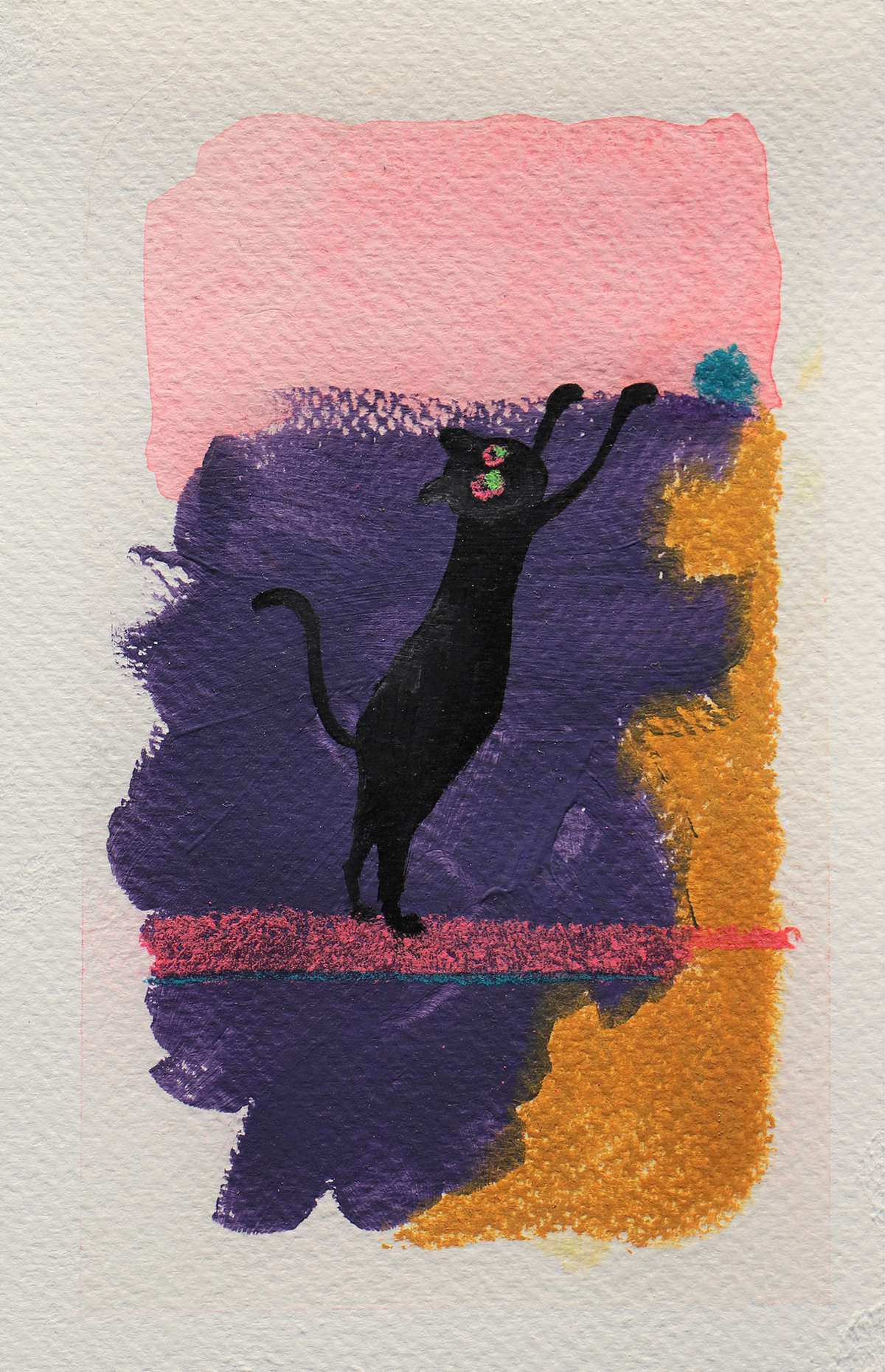 acrylic animals Cat cats collage colorful pastel