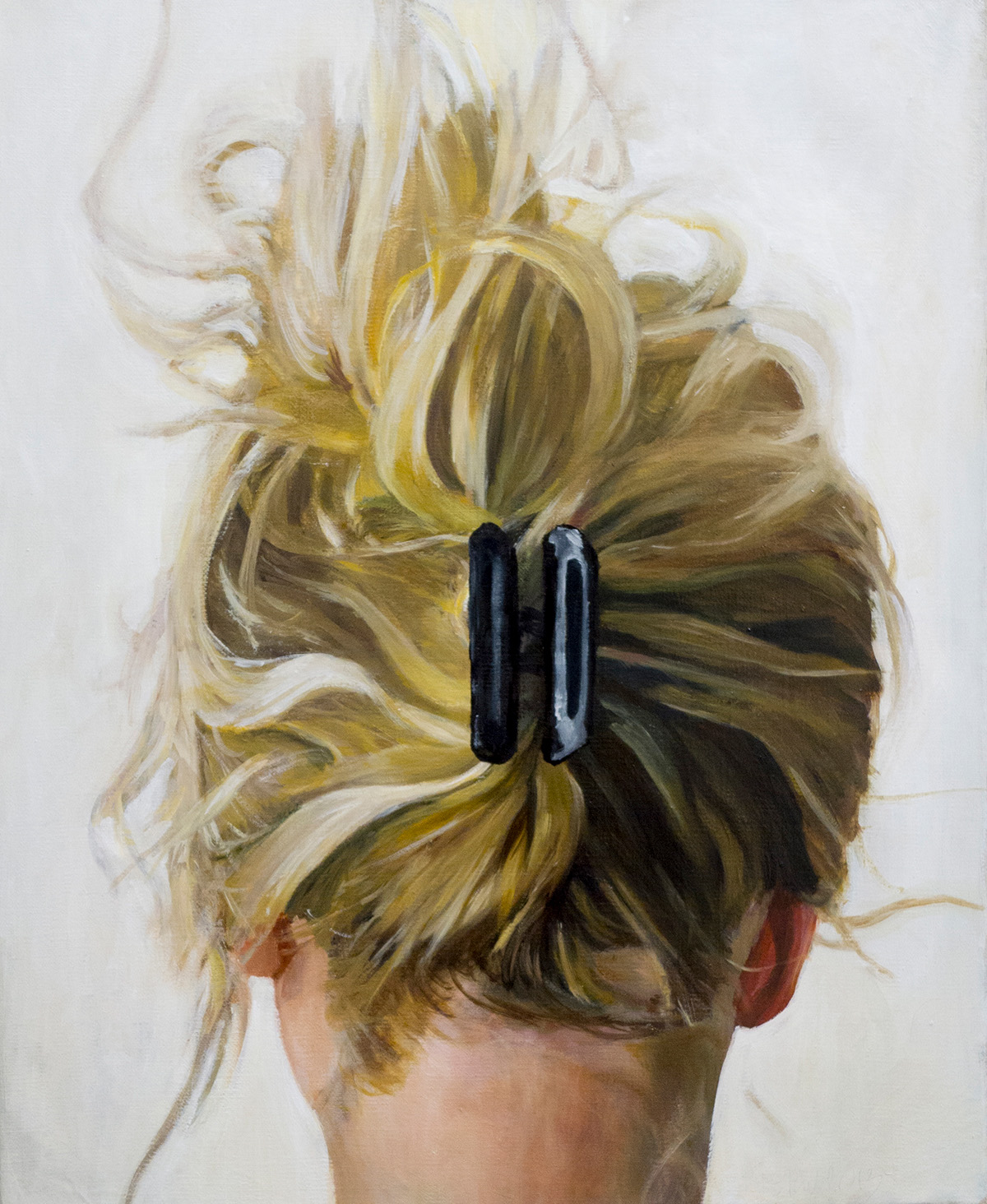 Paintings oil on canvas portrait woman hair back girl kielar