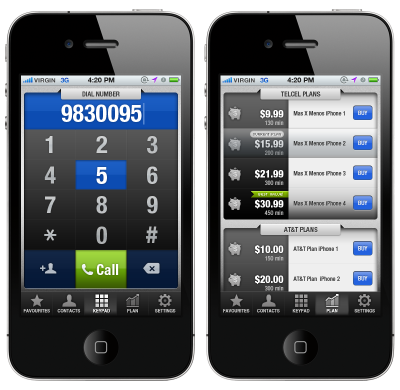 iphone ui  Call manager  telephony  mobile ui  mobile ux