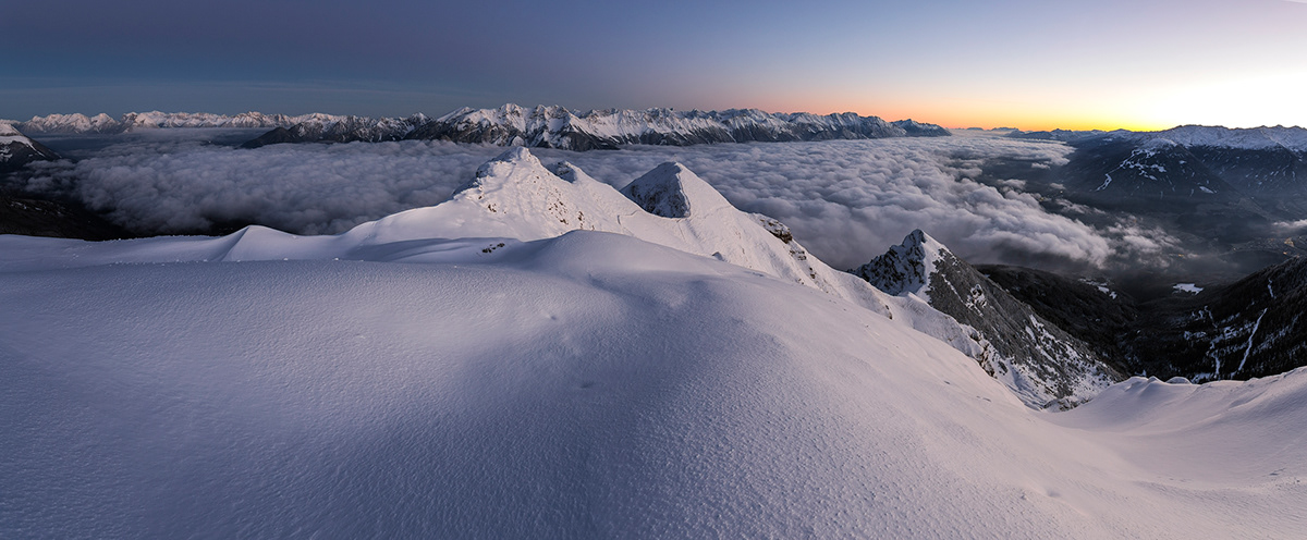 dolomites Italy Landscape light mountains snow Sunrise sunset UNESCO winter