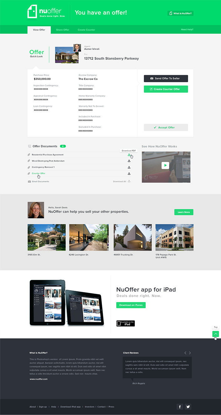 design direction ux UI admin real estate