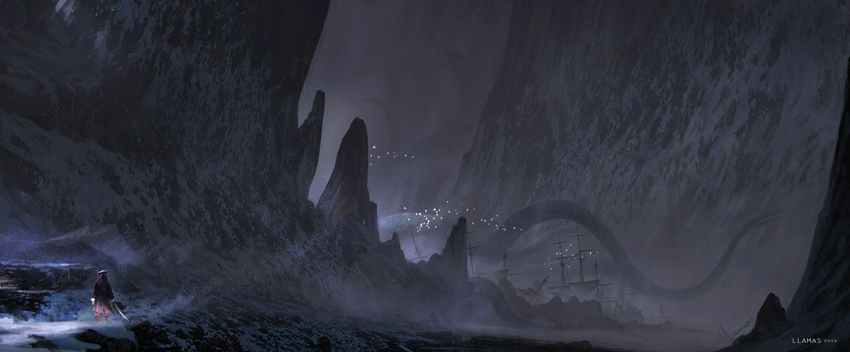 fantasy digital art concept ruins wood forest monster environment jungle rock