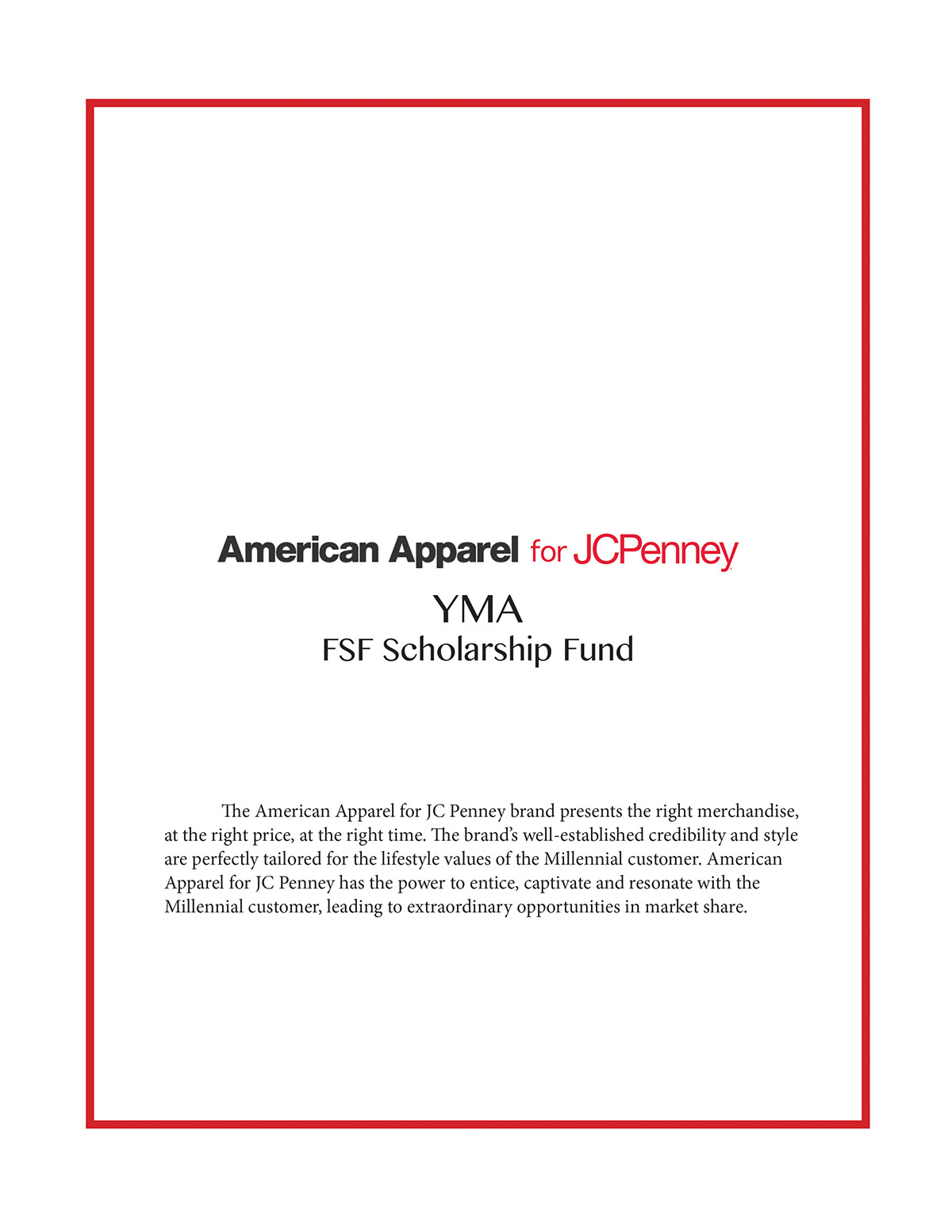 YMA Fashion Scholarship Fund SCAD JcPenney