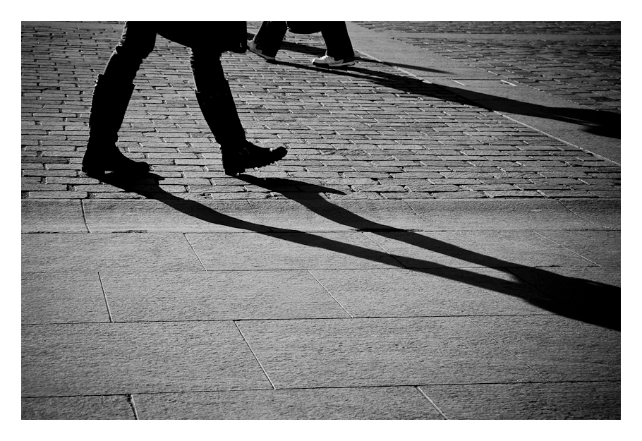 black & white legs shadow
