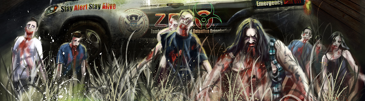 zombies digital painting Atlantic City undead infected cops tv movie poster