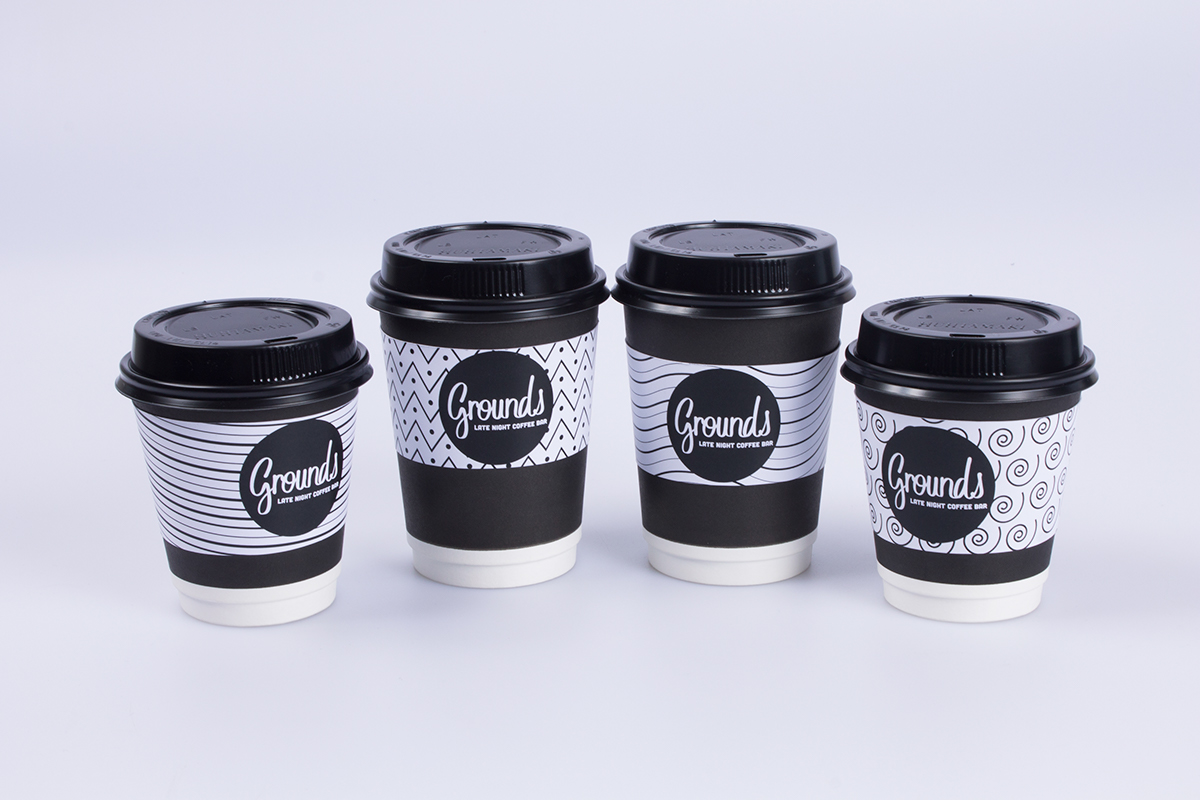 Coffee cafe logo logos black and white pattern bar brand menu alcohol stickers Layout design identity Identity Design