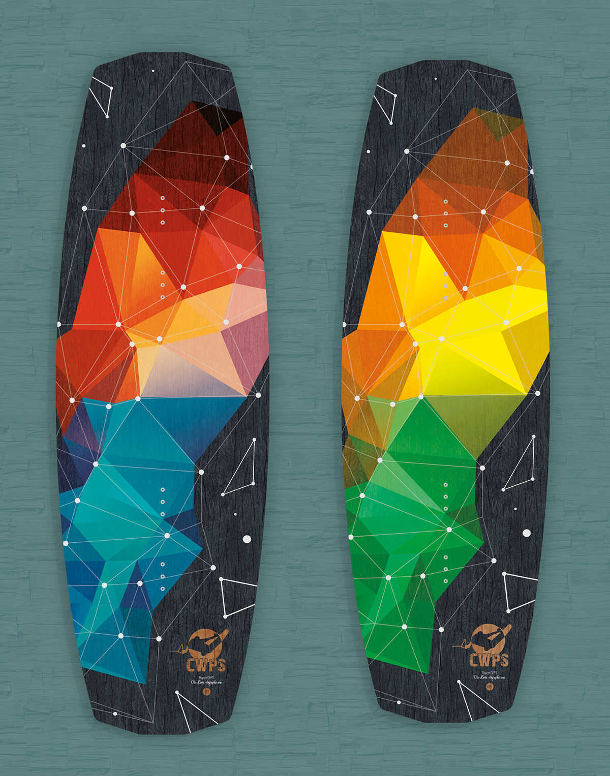 wakeboard Polygons water wood triangle