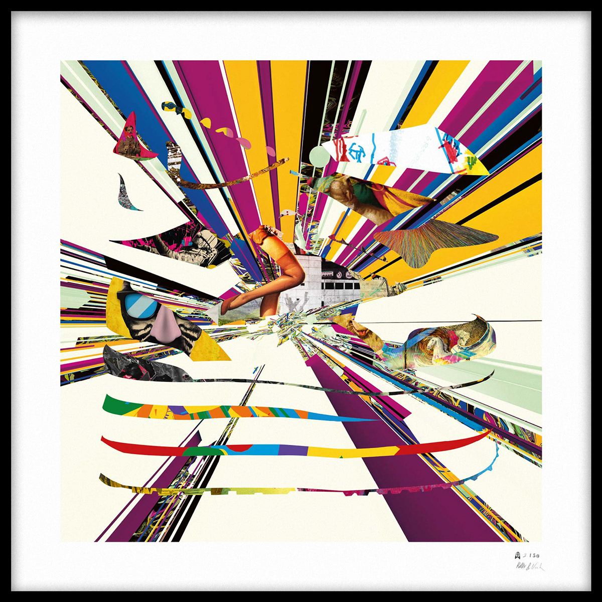 FINEART abstract sneaker solebox rocketandwink collage vector explosion lines colorful