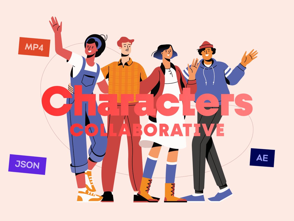 Collaborative Characters Animated Illustration Pack